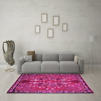 Ahgly Company Indoor Rectangle Animal Pink Traditional Area Rugs, 5 '7'