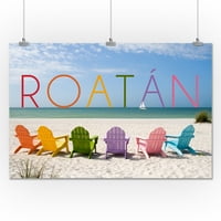 Роатан, цветни плажни столове
