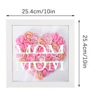 Tutunaumb персонализирана мама цветна сянка Бо с име запазена розова рамка за картина Персонализирана памет Shadow Bo Frame Flower Display Diffy Gifts за мама баба-h