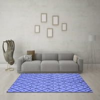 Ahgly Company Indoor Rectangle Solid Blue Modern Area Rugs, 6 '9'