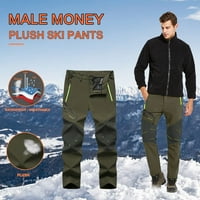 IOPQO Небрежни панталони за мъже мъже водоустойчиви ветроустойчиви на къмпинг туризъм топли панталони панталони Зелени + 3XL