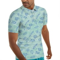 Поло ризи за мъже модни ежедневни дишащи шаблони отпечатана ревера широка къса ръкав поло риза мъжки ризи