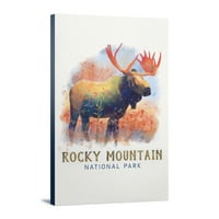 Национален парк Rocky Mountain, Колорадо, Лос, акварел