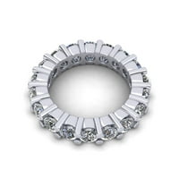 Естествен 4.25ct кръгла изрязана диамант класически споделен женски юбилеен сватбена лента за вечност пръстен солидно 14k бяло злато I Si2