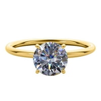 Mauli Jewels Carat Moissanite Diamond с 0. Карати естествен диамантен женски годежен пръстен 14k злато