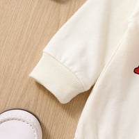 Малки бебета бебета момичета памук сърце печат есен Свети Валентин Ден с дълъг ръкав ромпери за боди дрехи Месец Тяло костюми памук A 70
