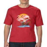 - Тениска с големи мъже, до висок размер 3xlt - фламинго