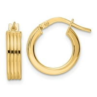 Auriga 14k жълто злато с текстурирани обеци за обръч за жени