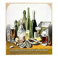 Храна и алкохолни напитки на масата. Заглавието е отпечатано и на немски. Печат на плакати от Луис Н. Розентал