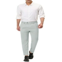 Lars Amadeus Men's Business Trowers Solid Color Slim Fit плоски предни рокли панталони