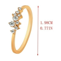 Xinqinghao 18k златен диамантен пръстен с девет диаманта за дами злато XL