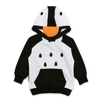 Skpabo Toddler Baby Girls Boys дрехи Деца сладки пингвин качулки суичъри с дълъг ръкав с качулка с качулка есен е паднал зима изходни дрехи черно 2 години