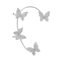 Елегантни шински диамантен клип на жените креативни четири бижута за уши за пеперуди диви обеци диви обеци