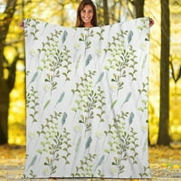 Одеяло фланелен растение Цветя Дом Основи Пухкави топло най -меко одеяло за легло за най -добри размери на подаръци