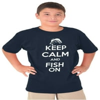 Запазете спокойна риба на риболовни ентусиасти момчета деца тениски тийнейджъри върхове тийнейджър бризови марки x