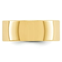 Real 14kt Yellow Gold LTW плоска лента размер 7.5; за възрастни и тийнейджъри; За жени и мъже
