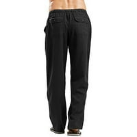 Xinqinghao Lounge Pants мъже сплайсинг отпечатани гащеризони ежедневни джобни спортни работи ежедневни панталони панталони товарни панталони черен xl