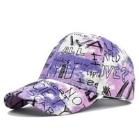 Мъже и жени Небрежни редовни младежи ретро букви цветни високи улични шапки Бейзболна шапка Po -Postors Purple