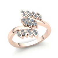 Истински 1,5ct кръгла изрязана диамант дами булчински фантастични листа годишнина сватбена лента солидна 10K роза, бяло или жълто злато GH I1-i2