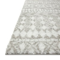 Loloi II Bliss Shag Grey and White 2'-7 7'-6 REAL CULS BLISBLS-05GYWH2776