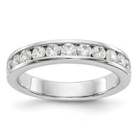 Твърд платинен единадесет каменен диамантен канал комплект сватбена лента размер на пръстена