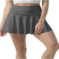 Твърди цвят жени ежедневни йога пола женска спортна мини пола с къси панталони