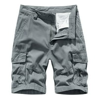 Клирънс мъжки къси панталони Лятни тънки спортове Прав памучен райе подрязани гащеризони сиво 36