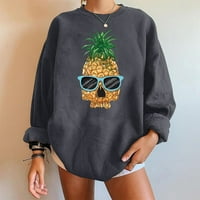 Качулки за жени Fasy Overable Hoodies Небрежно Y2K Printed Pullover Crewneck Sweatshirts