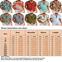 Капрез Мъшките с къси ръкави върхове ризи ежедневни хавайски флорален печат празничен бутон за тениски с лапета тениска