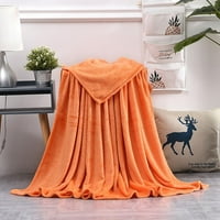 QEPWSC MICRO одеяло меко одеяло за диван-комфи декоративен подарък, супер топъл солиден цвят одеяла за хвърляне на диван, диван, легло 47* Оранжево