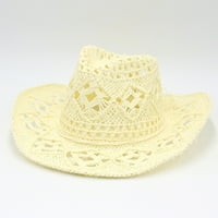 Huaai Travel Cap Western Hat Outdoor Sun Protect Feel Wide Brim Western Hat Мъжки коне езда шапка Жълто