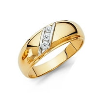 Jewels 14k жълто злато пръстен кубичен циркония CZ мъжки юбилейна сватбена лента Размер 9,5