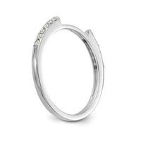 14k бяло златна пръстенна лента сватбен диамантен комплект S, размер 7