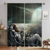 Lumento Astronaut Drapes Topper Window Curtain Pock Pocket Луксозен кратък панел Панели Панели Стил W: 41 H: 91 * Панели