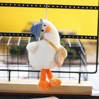 Rygai Duck keyring гладка текстура против проливане на декорация наклонена глава патица кукла Ключов подаръци за деца, жълто