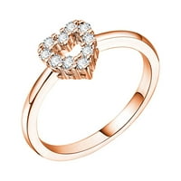 Изискан меден пръстен Hollow Peach Heart Preposal Ring Bewelry Accessory Gift, 10