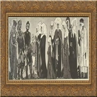 Скици на костюми за сестра Beatrice Gold Ornate Wood Framed Canvas Art от Никълъс Роерих