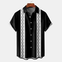 Ризи за мъже върхове 3D цифров печат джобна катарама с къса ръкав риза