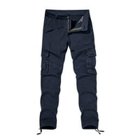 Cllios Мъжки товарни панталони спокойни годни работни панталони на открито тактически панталони Lounge Workwear Cargo Pants Мулти джобове