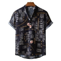 Мъжки ризи Мъжки летни ежедневни флорални печат Хавайски стил с къс ръкав плажна ваканционна риза