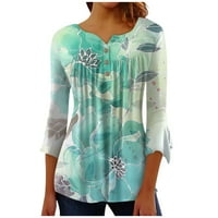 Umitay венчелистчета ризи за ръкави за жени тийнейджъри блузи ежедневни основни върхове плът бутон пуловер
