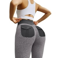 Тренировъчни гамаши за жени мрежести пачуърки балончета за небрежни йога панталони с висока талия с тесни панталони с висока талия