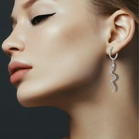 Чифт змийски форми обеци творчески модни сребърни уши за декоративни бижута за уши уши уши за жени дами