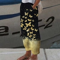 Дамски летни плажни панталони удобни бохо с висока талия дълги палацо панталони ежедневни разхлабени редовни панталони с джобове вратовръзка багри