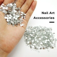 чанта Xinrui Искрящо изкуство за нокти Art Rhinestones White AB прозрачни стъклени кристали за зашеметяващ дизайн на ноктите