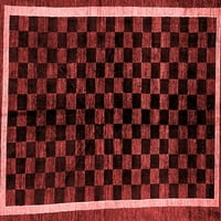 Ahgly Company Machine Wareable Indoor Square Checkered Red Modern Area Rugs, 3 'квадрат