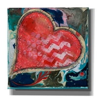 Epic Graffiti 'Stitched Red Heart II' от Denise Braun, Canvas Wall Art, 37 x37