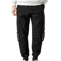 Menrkoo Men's Long Pants Men's Fashion Classic Twill Releage Fit Work Wear Combat Safety Cargo Pants Черно xxxl