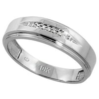 10k бяло злато мъжки диамантена сватбена лента пръстен с широк размер 11