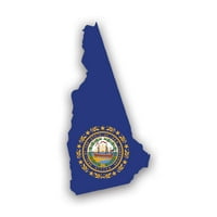 Ню Хемпшир Стикер с форма на флаг с форма на флаг - самозалепващ винил - устойчив на атмосферни влияния - направен в САЩ - NH